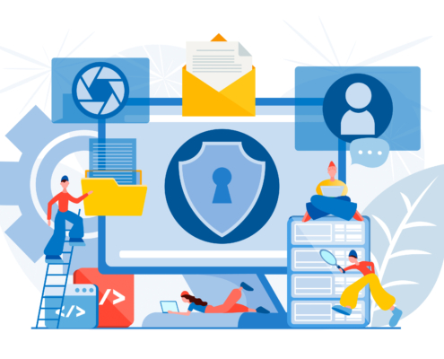 Data center security. Protect visual contents concept, safe social networking service and streaming video. Data center security. Protect visual contents concept, safe social networking service and streaming video. Safe communication network.